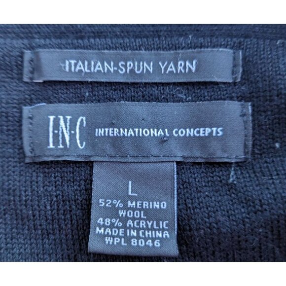 INC INTERNATIONAL CONCEPTS Gray Merino Wool Blend Sweater V-Neck Size L - Picture 3 of 5